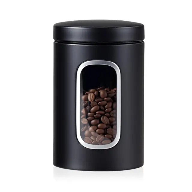 HMCEY Kaffeedose Edelstahl mit Sichtfenster 1,5 L