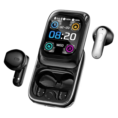 Neu 2026 Ki Übersetzungskopfhörer, 3-in-1 Echtzeit Sprachübersetzer Ohrhörer mit 164 Sprachen & 11 Modi, 48H Akkulaufzeit, HiFi-Sound, LCD-Touchscreen, Bluetooth 6.0 Kopfhörer für Reisen/Business