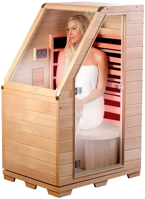 newgen medicals Infrarot-Sitzsauna Hemlock-Holz 760 W