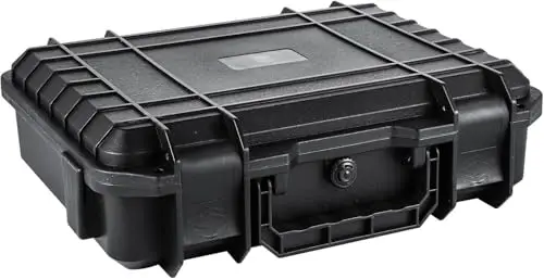 Kamera Koffer Transportkoffer mit Rasterschaumstoff, SLR-Tasche Aufbewahrungsbox, wasserdichte Kameratasche für Drohne, Kamera & Objektiv Zubehör, stoßfest & tragbar mit Schloss (L)