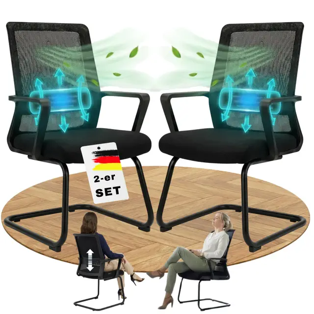 VALKENSTOL K1 Konferenzstuhl Freischwinger 2er Set