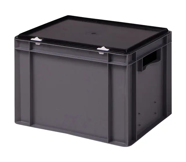 1a-TopStore Stapelbox mit Deckel 40×30×28 cm Grau