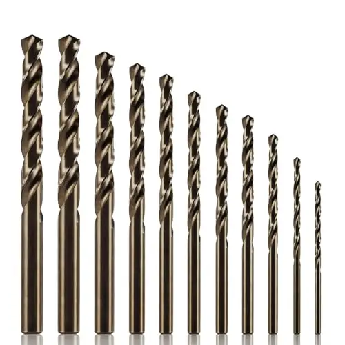 Metallbohrer Set HSS-E Cobalt Pro 11-teilig, Bohrer Set 1-6mm, 0,5mm Schritte, HSS Bohrer, Cobalt Bohrer Set, für Edelstahl, Stahl, Eisen usw
