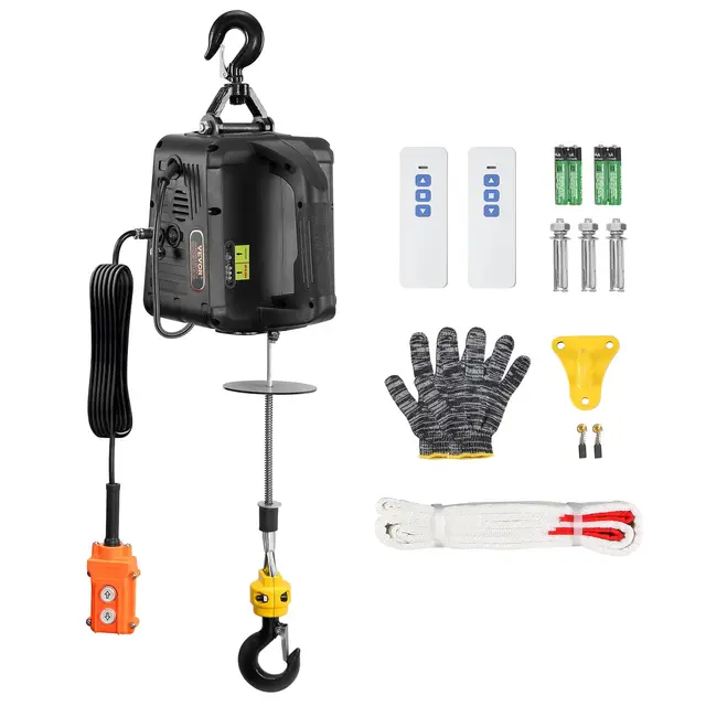 VEVOR 3in1 Elektrische Seilwinde 500 kg, 1500 W, 7 m Hubhöhe
