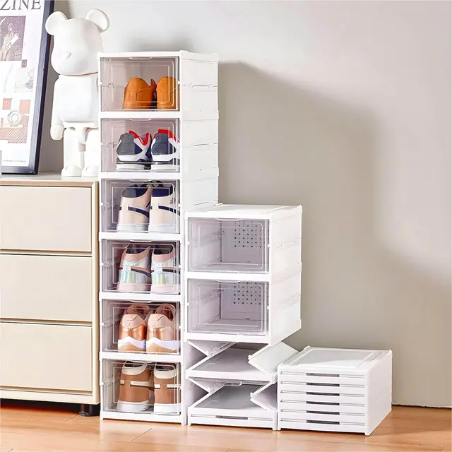 gudemay schuhbox stapelbar 6 ebenen