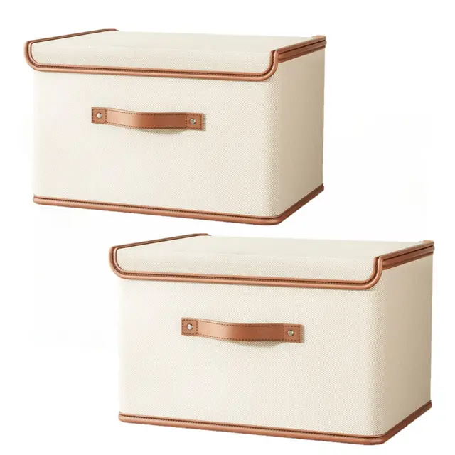 2 Stück 38L Clothes storage organise, Clothes storage boxes with lids, Kleider Aufbewahrung Umzugskartons, Faltbare Unterbett Kleiderschrank für Kleidung Bettdecken und Bettwäsche