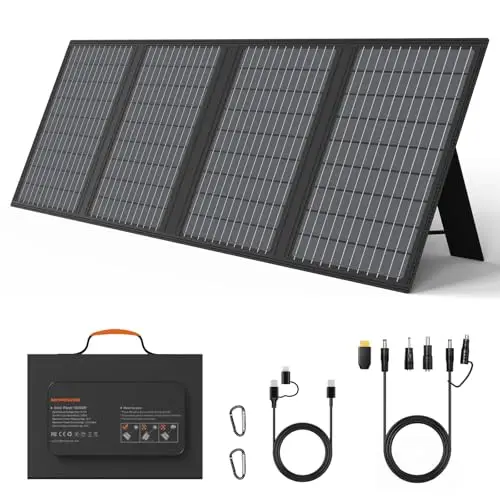 60W Tragbares Solarladegerät mit Ständer, Faltbares Solarpanel mit USB-C, USB-A und DC-Ausgängen, für Camping, Wandern, Notstromversorgung für Kleine Stromgeneratoren, Telefone, Powerbanks