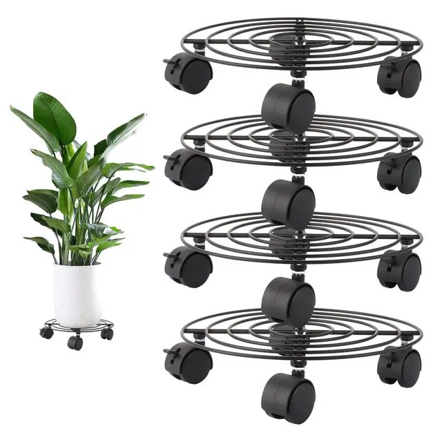 hyeu 4er pflanzenroller rund 27 cm