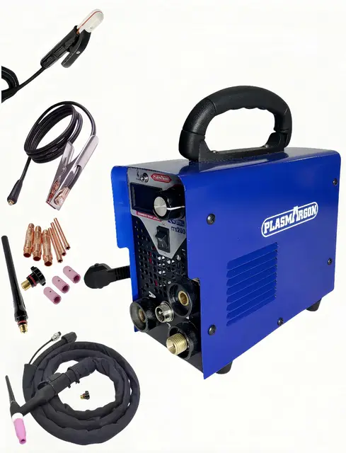 ITS-200 WIG Schweißgerät mit 200 Amp und MMA, 2 in 1 Kombi WIG Schweißgerät DC TIG Schweißmaschine für Schweißen von Stahl, Edelstahl