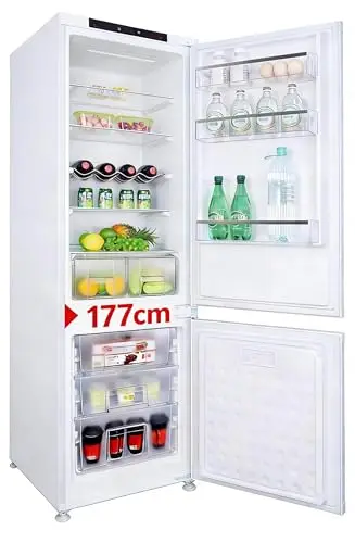 Einbaukühlschrank mit gefrierfach 177 cm hoch x 54 cm breit ,【No Frost Plus】, kühl gefrierkombination einbau 178 kühlschrank | 248L (186L/62L) | Energieeffizient |5 hat | Leise |Türs Wechselbar