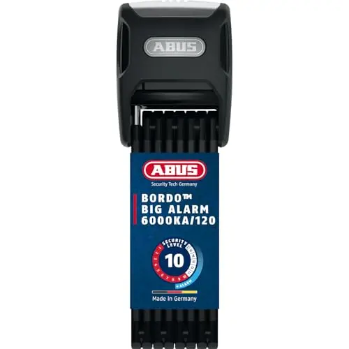ABUS Faltschloss Bordo Alarm 6000KA SH mit Halterung – Fahrradschloss aus gehärtetem Stahl – mit 100 dB Warnton und XPlus Zylinder – ABUS-Sicherheitslevel 10