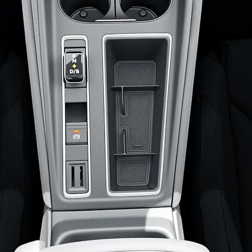 BIBIBO Mittelkonsole Aufbewahrungsbox Kompatibel mit Skoda Elroq EV Elektro 2025, Organizer mit Rutschfestermatte, Elroq Zubehör