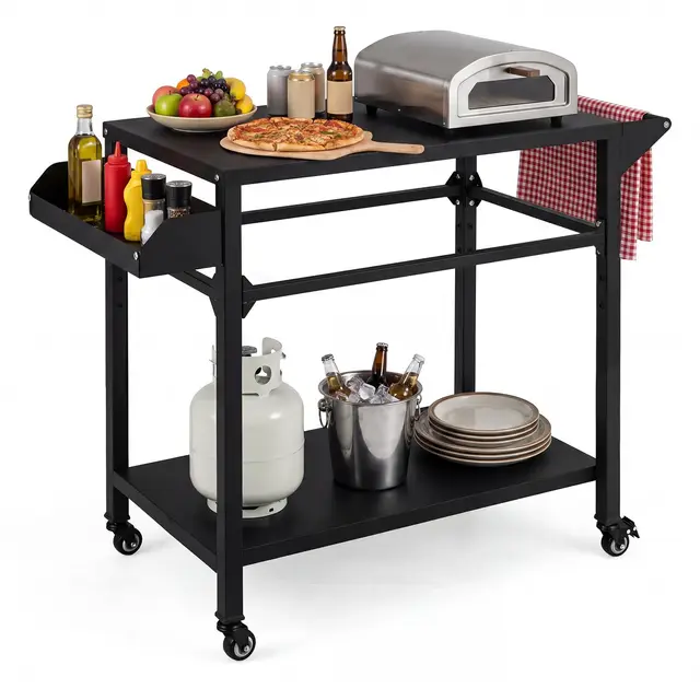 costway grillwagen outdoor schwarz