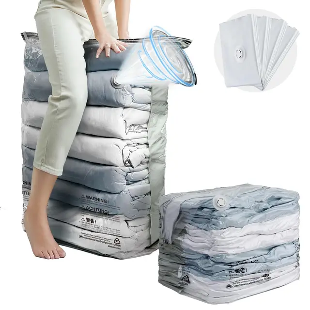 TAILI Vakuumbeutel für Kleidung Groß Würfel, 4 Jumbo Vakuumbeutel für Bettdecken Vacuum Bags for Clothing Vakuumierbeutel Kleidung für Bettwäsche Kissen Zuhause Reise