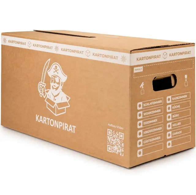 Kartonpirat Umzugskarton 62×30×33 cm zweiwellig 10er-Set