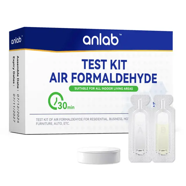 Air Formaldehyde (HCHO) DIY Test Kit - Used for Air Quality Testing, Detector Used for Home, Residential, Business, Hotel, Hospital, School, Furniture, Auto (Pack of 3)