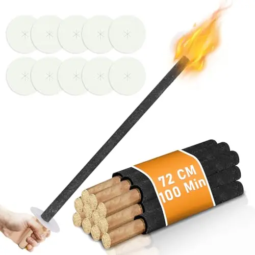 ansobea wachsfackeln 50 stück 72cm