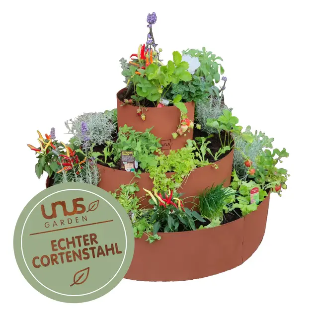 unus kraeuterspirale cortenstahl 90 cm