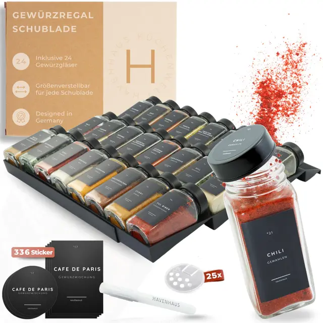 havenhaus gewürzregal set 24 gläser