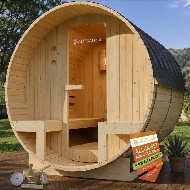artsauna outdoor fasssauna spitzbergen