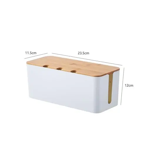 Kabelmanagement Box Mit Deckel: Kabel Organizer Box - Aufbewahrungsbox Für Steckdosenleiste, Ordentlicher Arbeitsplatz Für Kabel/Steckdosenleisten, 2 Größen (s-White)