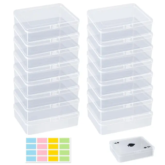 ZYNERY 16 Stück Karten Aufbewahrungsbox,Aufbewahrungsbox Klein mit Deckel Klein,Kunststoffbox mit Deckel,für Karten,Aufbewahrung,Sammelkarten