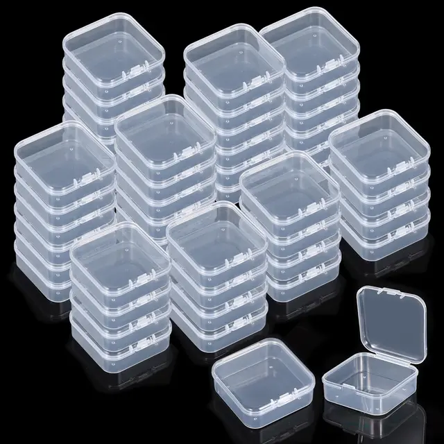 120 Stück Klein Kunststoff Aufbewahrungsbox, Transparent Stapelbare Plastikbox mit Deckel, Sortierbox für Badezimmer Küche Schmuckaufbewahrung Dosen Pods Stifte, Ordnungsboxen Behälter