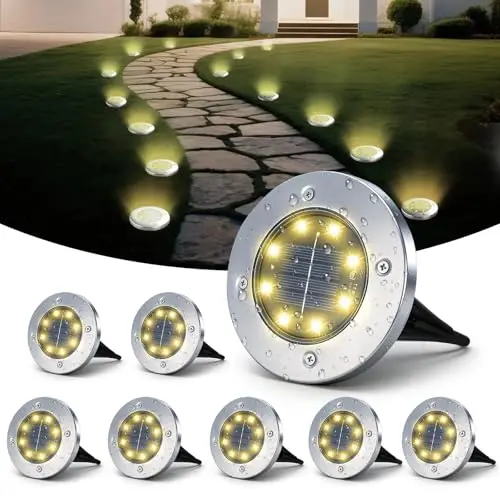 slwoo solar bodenleuchten 8x led