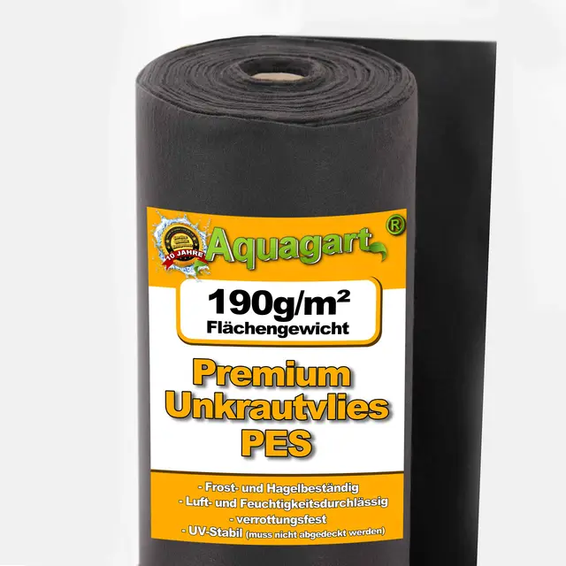 aquagart unkrautvlies 190g 25m schwarz
