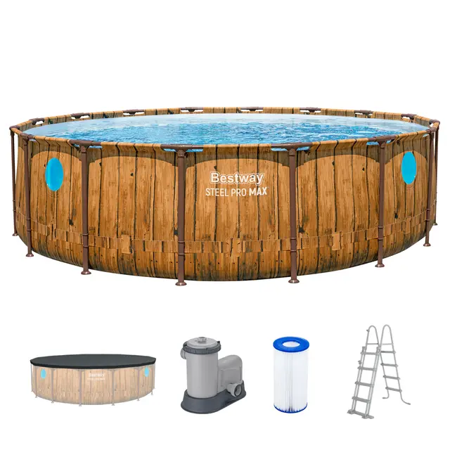 Bestway Steel Pro MAX Splashview Frame Pool 488x122 cm mit Filterpumpe