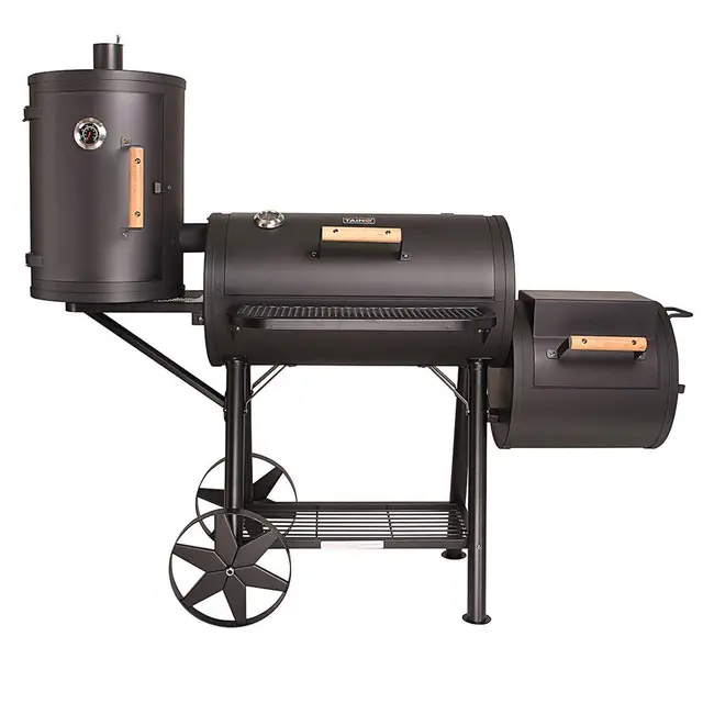 TAINO YUMA Pro XXL 110kg Smoker BBQ massiver Räucherofen Holzkohle 3,5mm Stahl schwarz