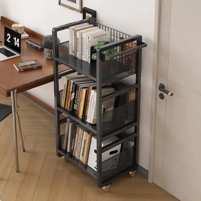 ornestia bücherwagen 3 ebenen metall