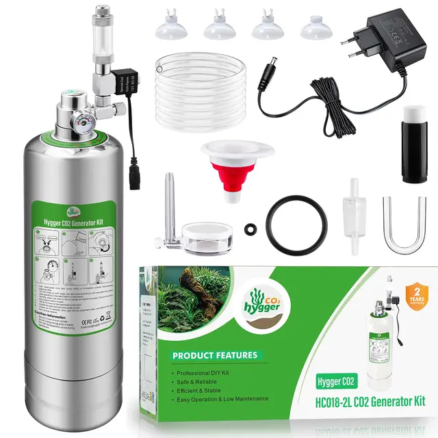 hygger co2 komplettset 2l aquarium