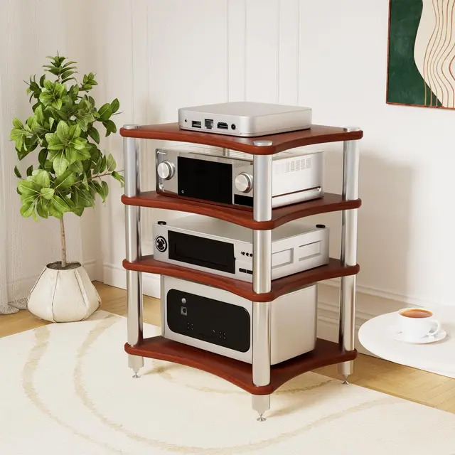 HiFi Rack Audio Regal Medienständer Audio-Medienständer TV Rack Entertainment-Center Schallplattenständer für Verstärker