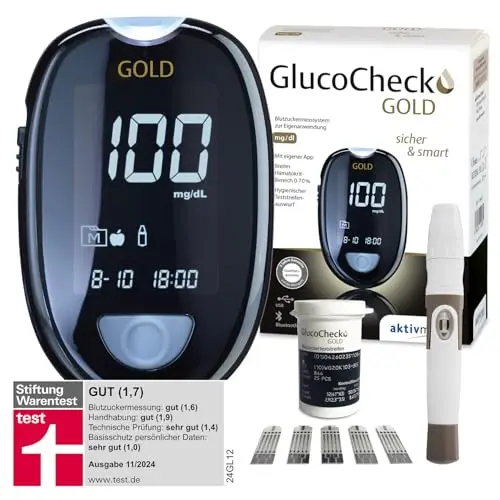 activmed GlucoCheck GOLD Blutzuckermessgerät-Set