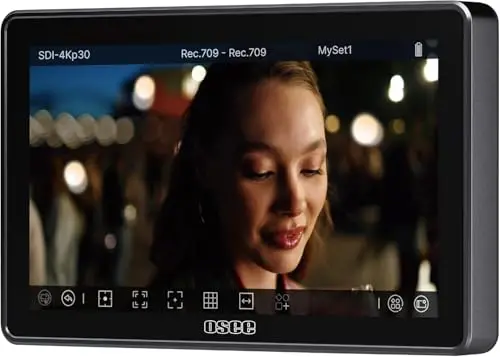 Osee G7 Pro 7 Zoll 3000nits Kamera Feld Monitor, Touchscreen Kameramonitor mit Kamerasteuerung, 3G-SDI 4K HDMI Loop In/Out, 3D LUT, Neue UI, Flexible Stromversorgung für DSLR Camera Monitor