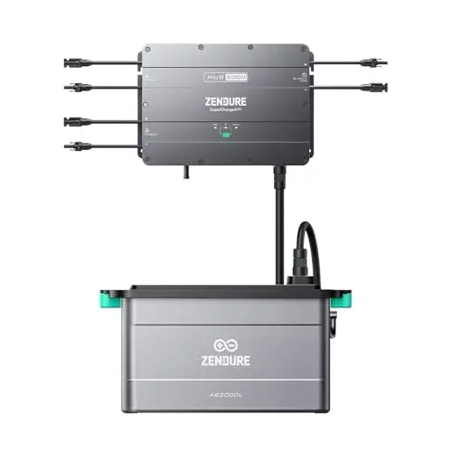 Zendure Hub 2000 Balkonkraftwerk für Speicher für SolarFlow, 1800 W Solar Eingang, AB2000L 1920 Wh LiFePO4, 7680 Wh Erweiterbare Kapazität, Kompatibel mit Shelly Pro 3EM, mit 1 AB2000L Akku