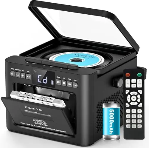 Greadio Boombox CD-Player mit Kassettenspieler