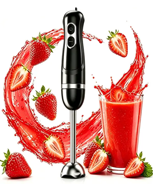 BESROY 1100W Stabmixer Edelstahl, Elektrischer Pürierstab & Hand Blender mit 2 Geschwindigkeitsstufen + Turbo, Kupfermotor, Spülmaschinenfest, Food Processor für Babynahrung, Smoothies & Suppen