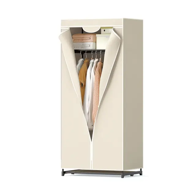 giantex stoffschrank kleiderstange