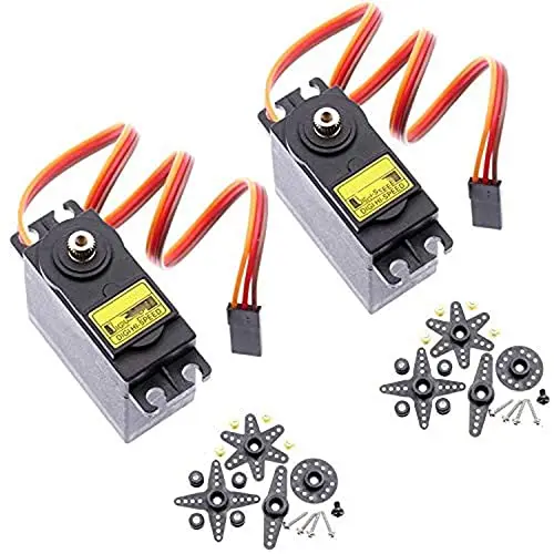 2Pcs Analoges Servo Servo 20KG Hochgeschwindigkeitsmoment Digitaler Servomotor für Smart Car Robot Boat RC Hubschrauber (Steuerwinkel 180)