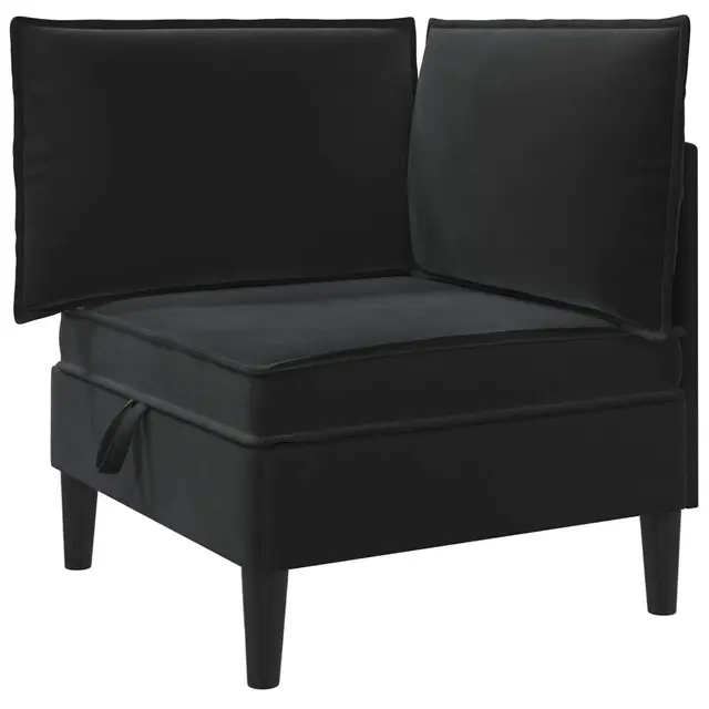 Sofa mit Stauraum Schwarz - Moderner Sessel aus Samt mit Klappfunktion - Einzelsessel Polstersessel für Wohnzimmer & Gästezimmer - Kompaktes Design mit Aufbewahrung - 70x70x82 cm