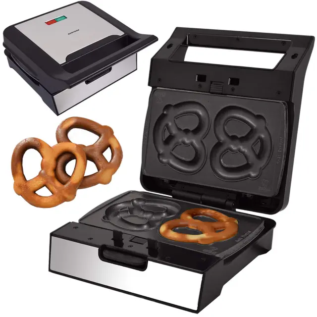 Syntrox Germany Soft Brezel Maker Brezelbäcker MM-1400W mit herausnehmbaren Backplatten