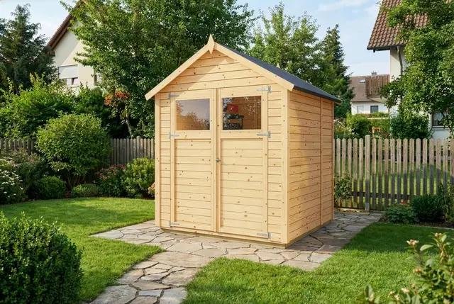 Alpholz Gerätehaus Alisha aus Holz 202 x 191 cm mit 14mm Wandstärke, Satteldach und Fußboden
