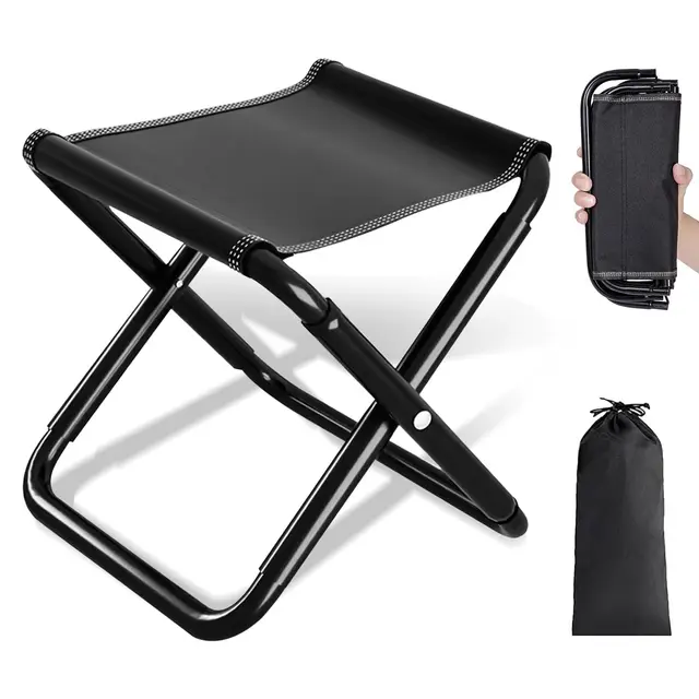 Camping Hocker Hocker Klappbar 200kg (440lbs) - 30cm Tragbarer Klapphocker Faltbar mit Aufbewahrungstasche, Campinghocker für Angeln, Reisen, Wandern, Grillen