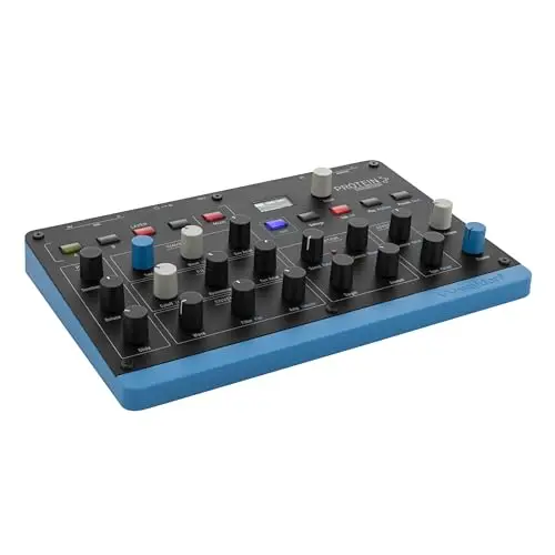 Waldorf Protein – 8-stimmiger Wavetable-Synth mit Microwave-ASIC-Oszillatoren, 4 Layer, Arpeggiator, Step-Sequencer, MPE, 2 Effektslots, USB-MIDI, kompakt & leicht