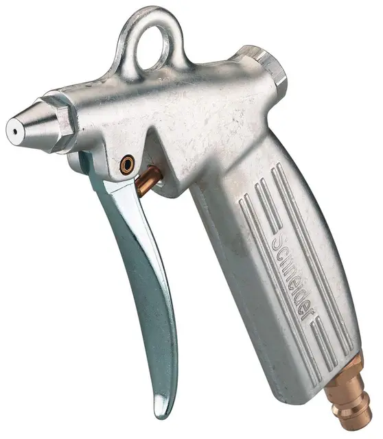 Schneider Ausblaspistole AP-BM-SN Mit Stecknippel für Schnellkupplung, Handliche Pistolenform,mit kurzer Düse, max. Druck 8 Bar, Legierter Stahl