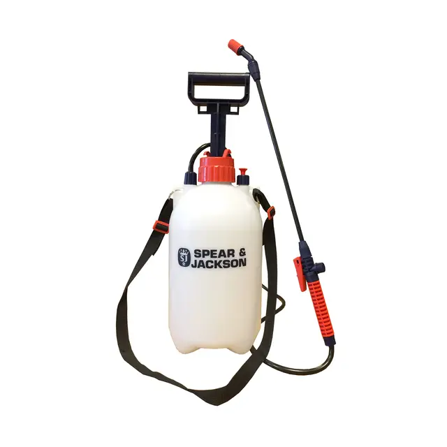 Spear & Jackson 5LPAPS 5 Liter Drucksprüher mit Pumpfunktion, 5 L, verstellbare Düse, 560 mm Sprühlanze, geeignet für Wasser, Unkrautvernichter und Dünger
