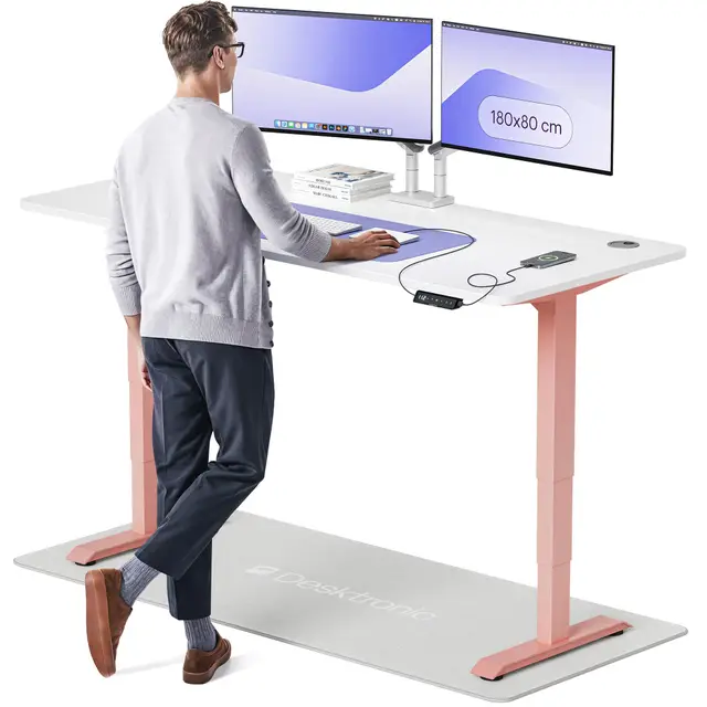 Desktronic Höhenverstellbarer Schreibtisch 180x80cm mit Dual-Motor & Touchscreen