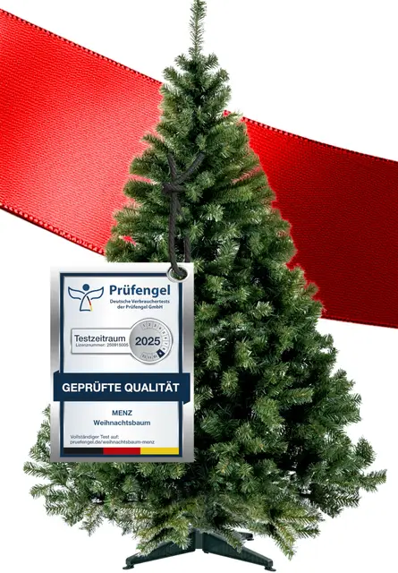 Künstlicher Weihnachtsbaum 180 cm, Grün – überzeugend für 10 Jahre – Pflegeleicht Preiswert Festlich – Tannenbaum künstlich von Menz